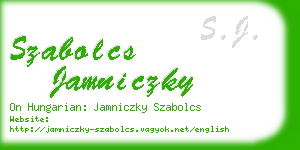 szabolcs jamniczky business card